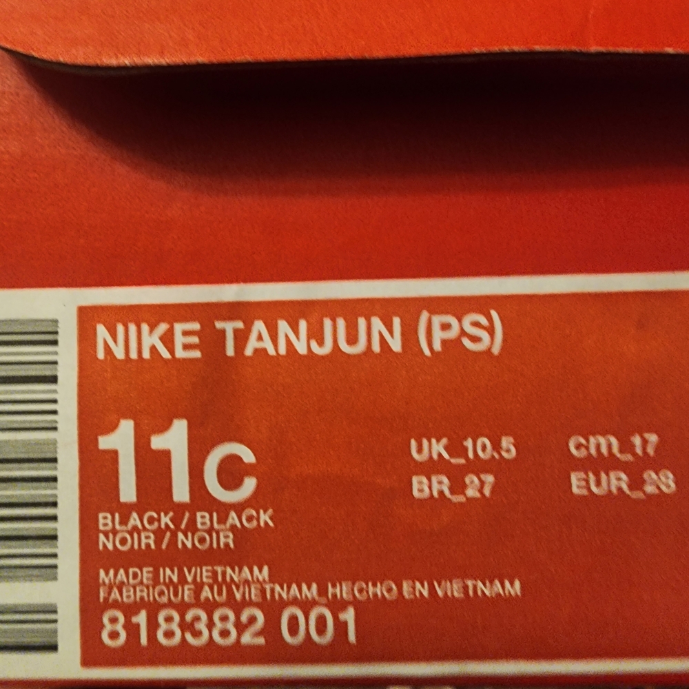 Brand NEW Never Worn (In Box) Nike Tanjun Black Toddler Sneakers
